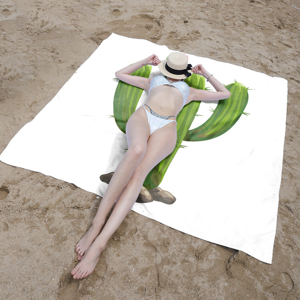 Stranddecke mit floralem Kaktusmuster Brehn