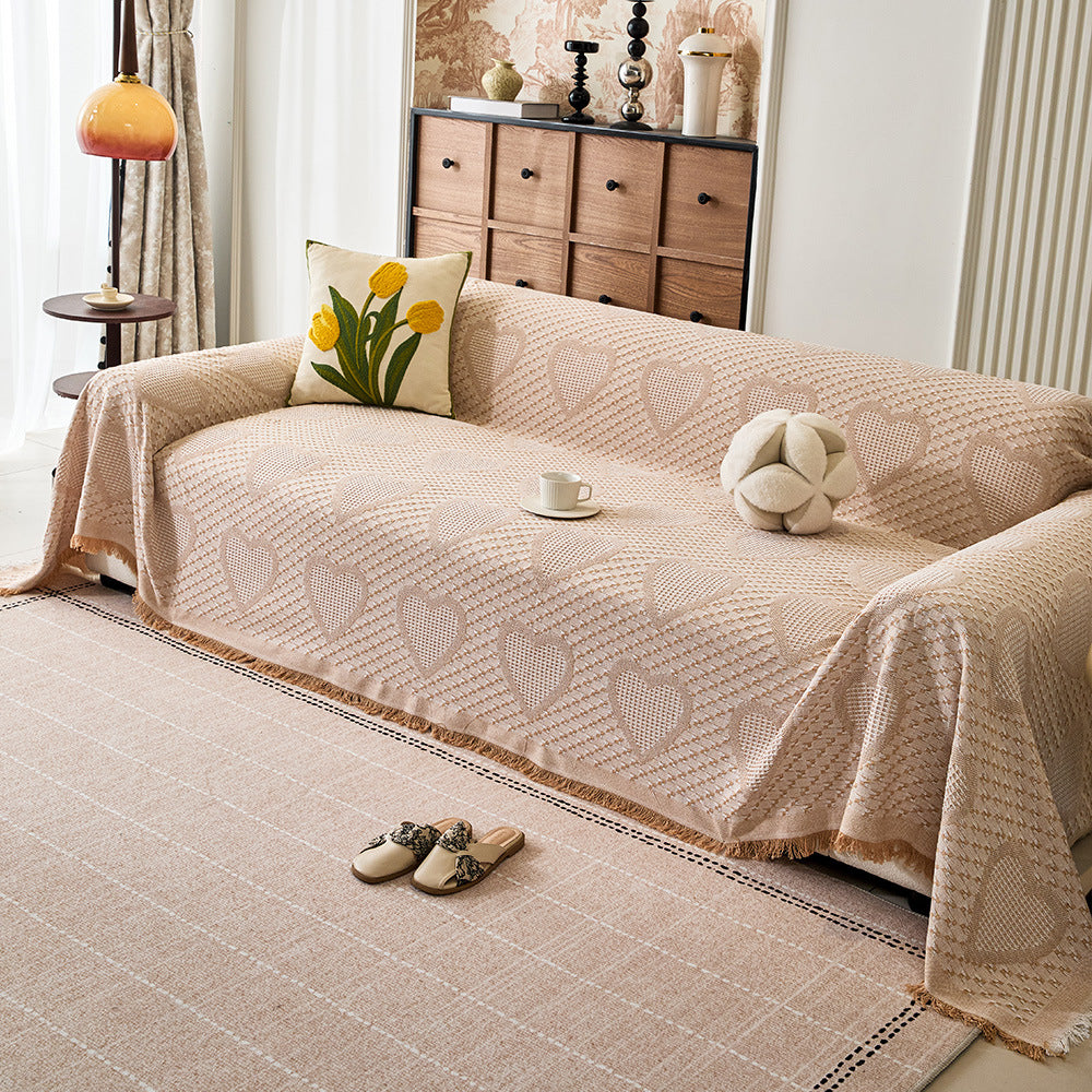 Gemütliche Herzmuster Sofa-Wurfdecke