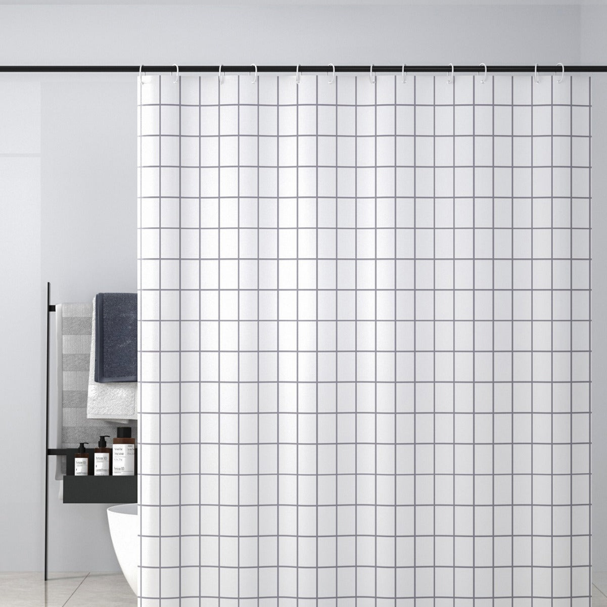 Minimalistisches Gittermuster Duschvorhang Brehn