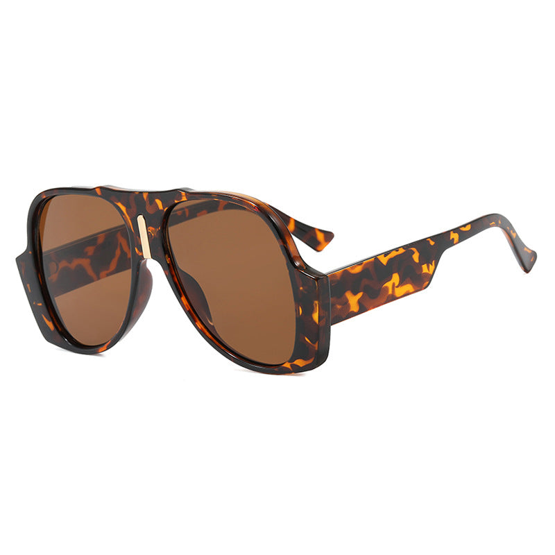 Damen quadratische Sonnenbrille mit einzigartigem tiermuster Rahmen und UV-Schutz Brehn