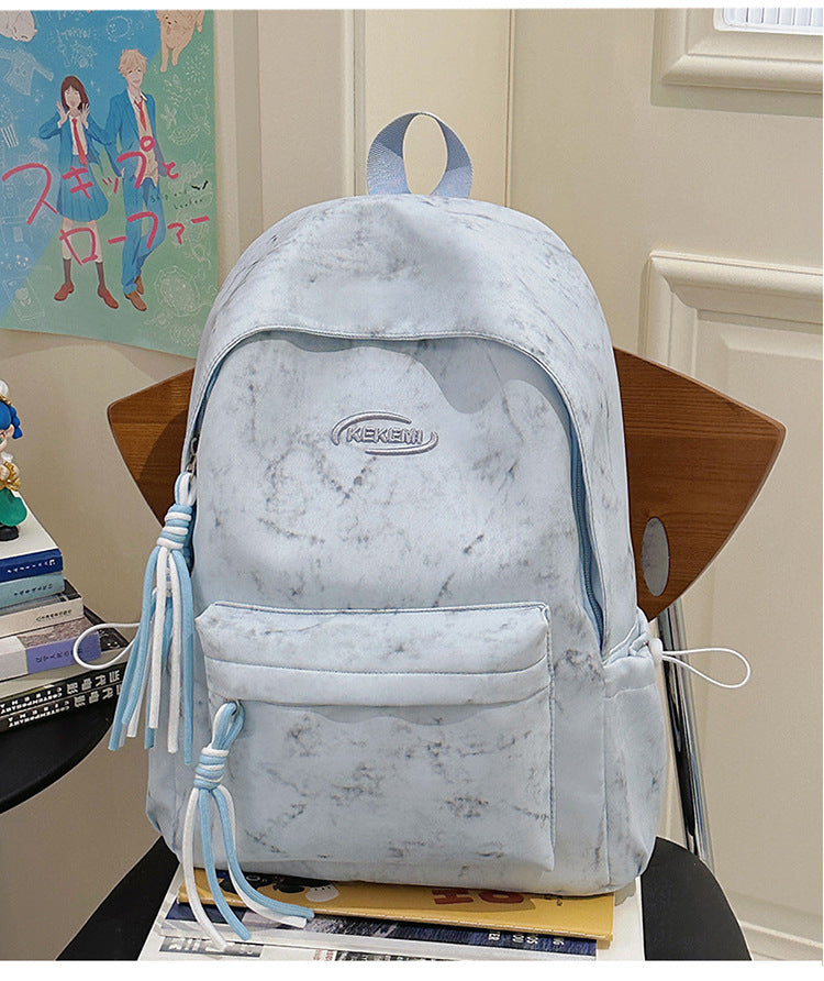Lässiger marmorierter Schulrucksack
