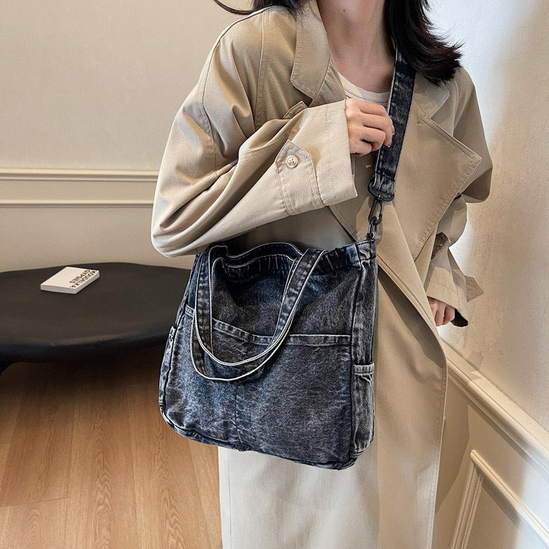 Premium Denim Schultertasche Brehn