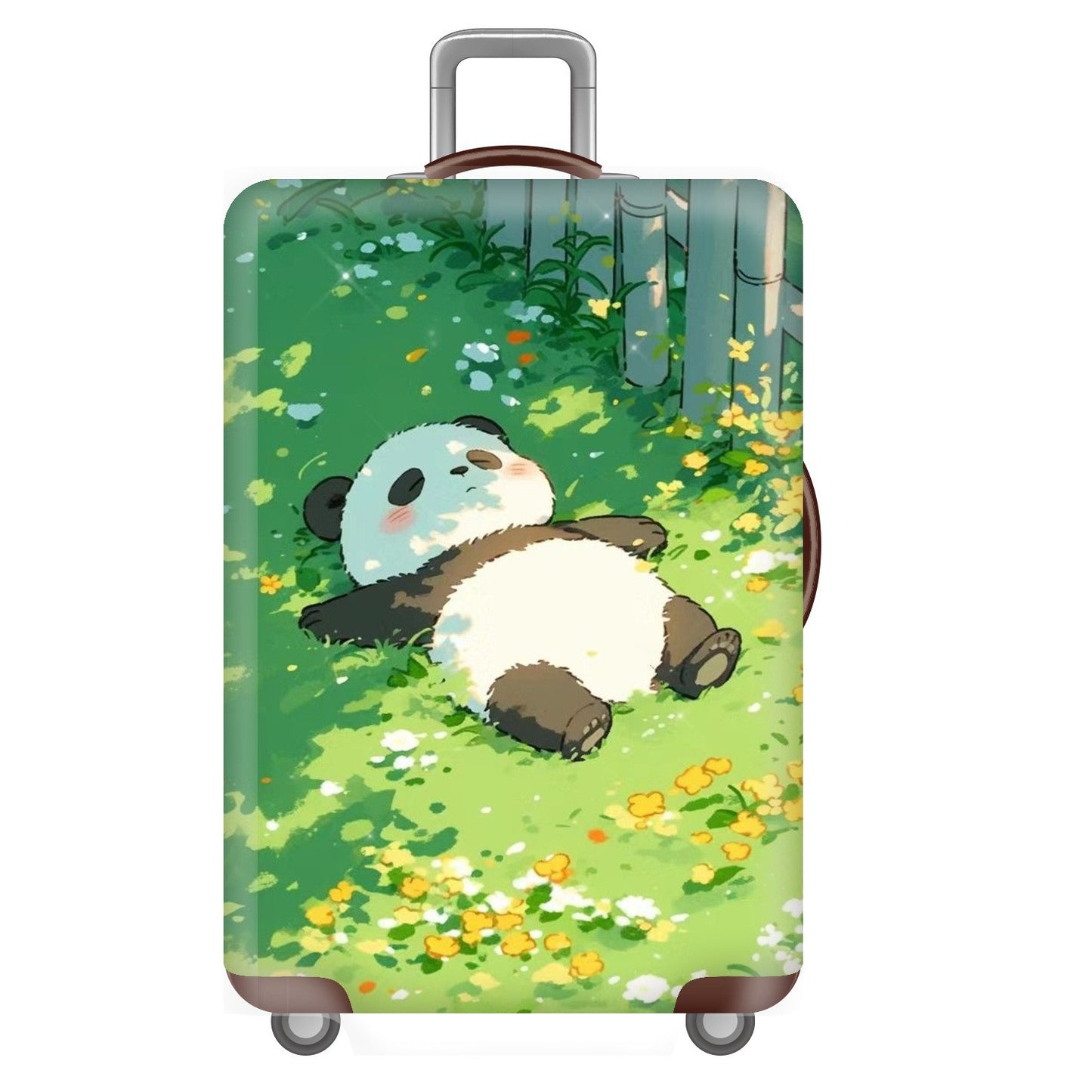 Unisex nan elastische Kofferhülle für Hartschalen-Trolley mit niedlichem Panda-Motiv, dehnbarer Schutzüberzug mit Griff‑ und Rollenöffnungen Brehn