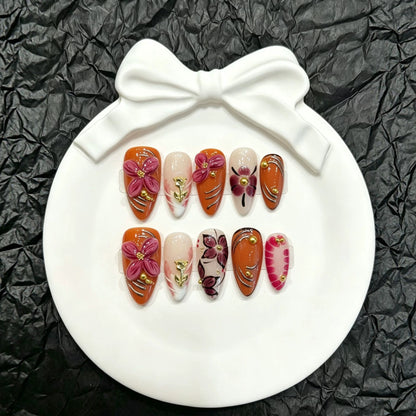 Artisan Floral Press-On Nagel Set