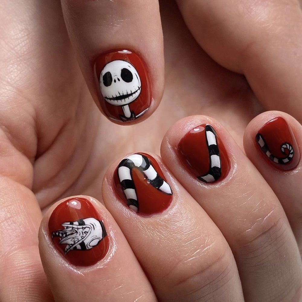 Halloween-Themen Künstlerische Press-On Nagelset Brehn
