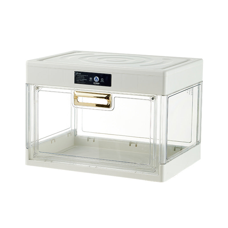 Transparente Frontklappen-Organizerbox für Schuhe und Kleinteile mit abnehmbarem Deckel