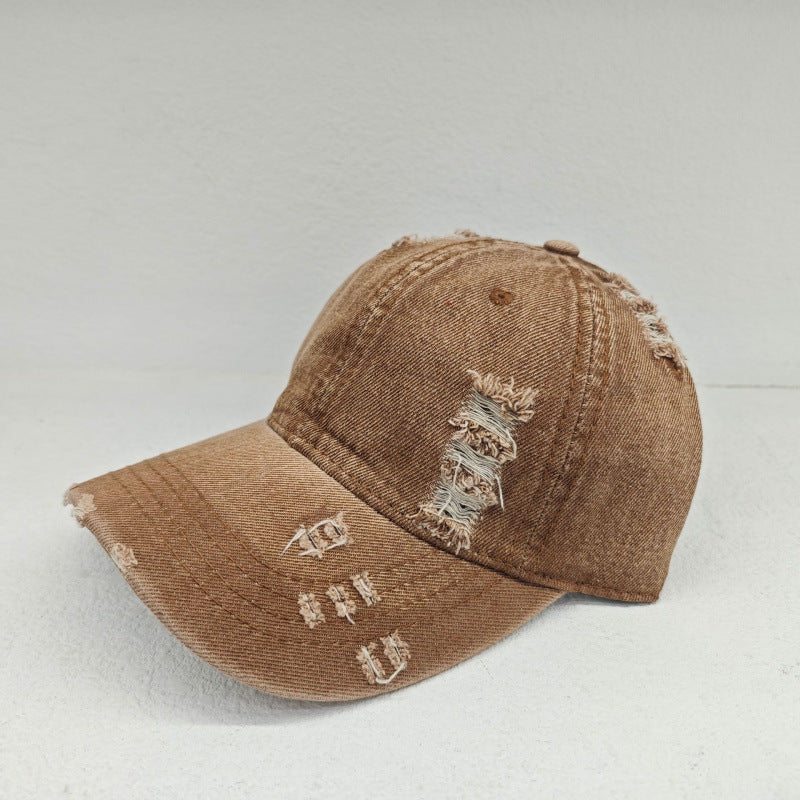 Damen Distressed Casual Denim Baseball Cap Brehn
