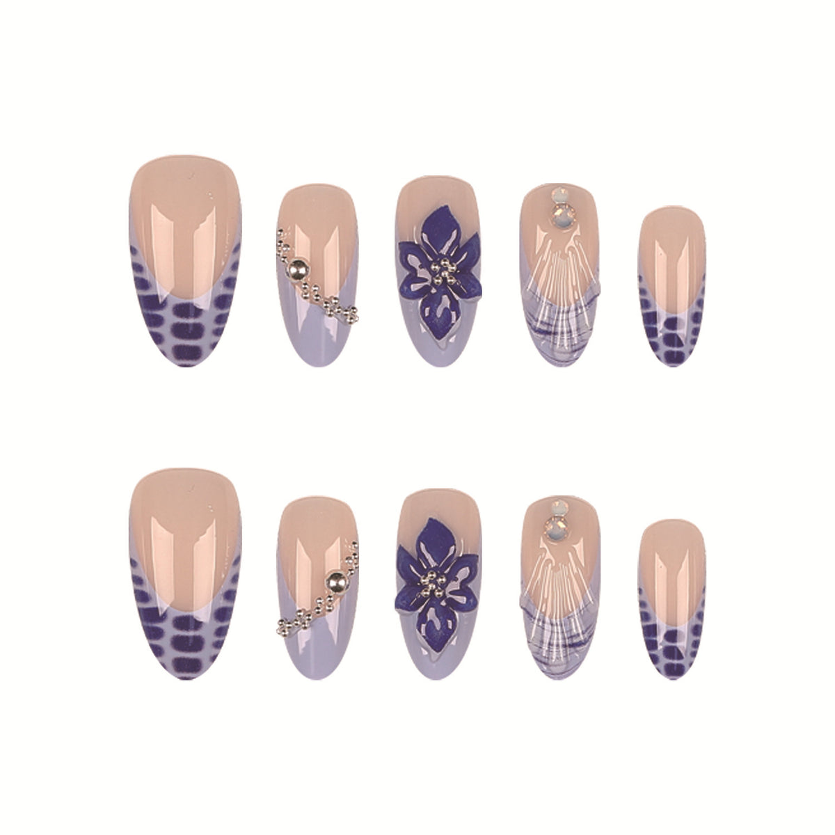 Künstlerisches Press-On Nageldekoration Set
