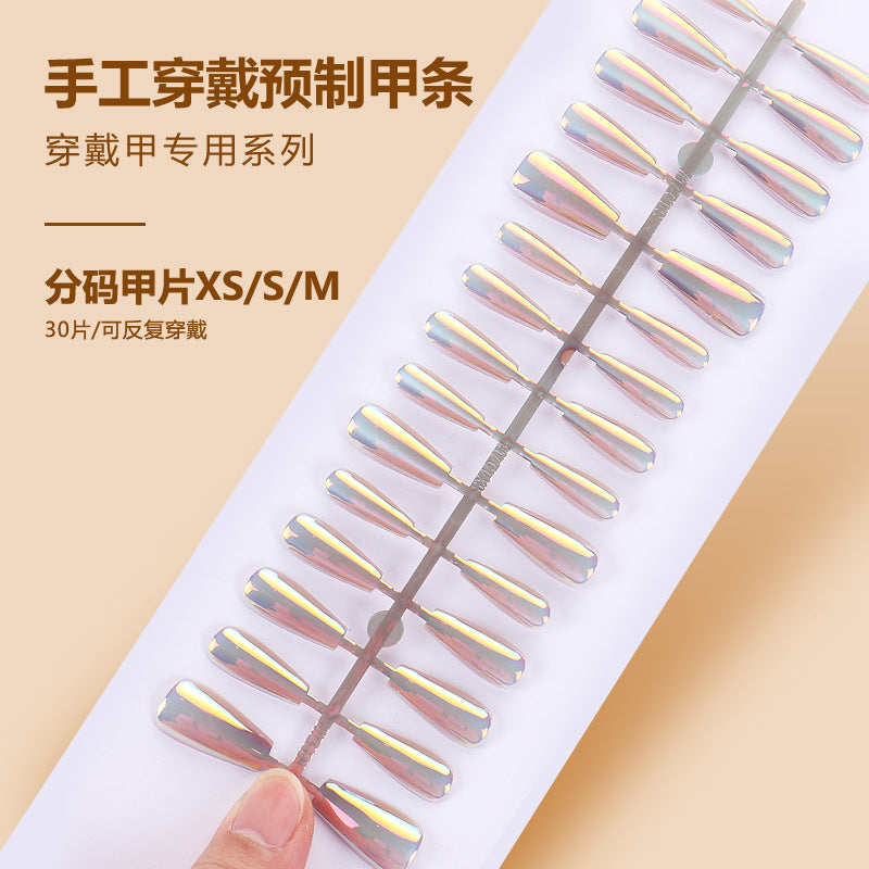 Premium Lange Stiletto Press-On Nägel mit schimmerndem Finish Brehn