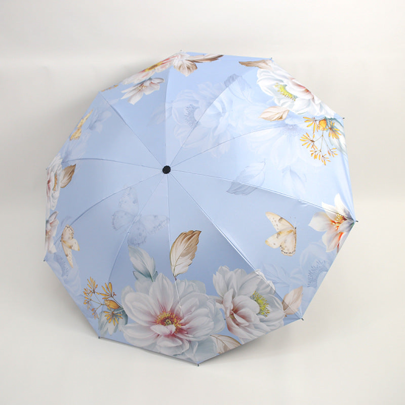 Damen Regenschirm mit floralen Mustern und UV-Schutz Brehn