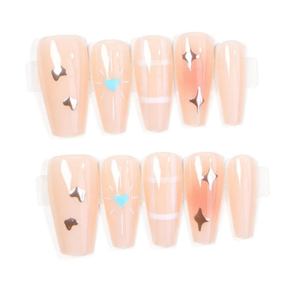 Kreative transparente Press-On Nagelkunst Brehn