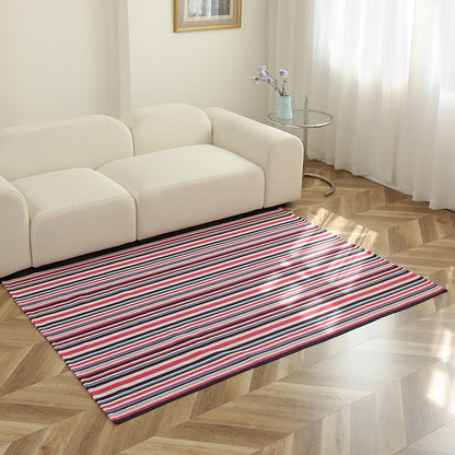 Gestreifter Flachgewebe-Teppich für Wohnzimmer mit niedrigem Flor und modernem Streifenmuster Brehn