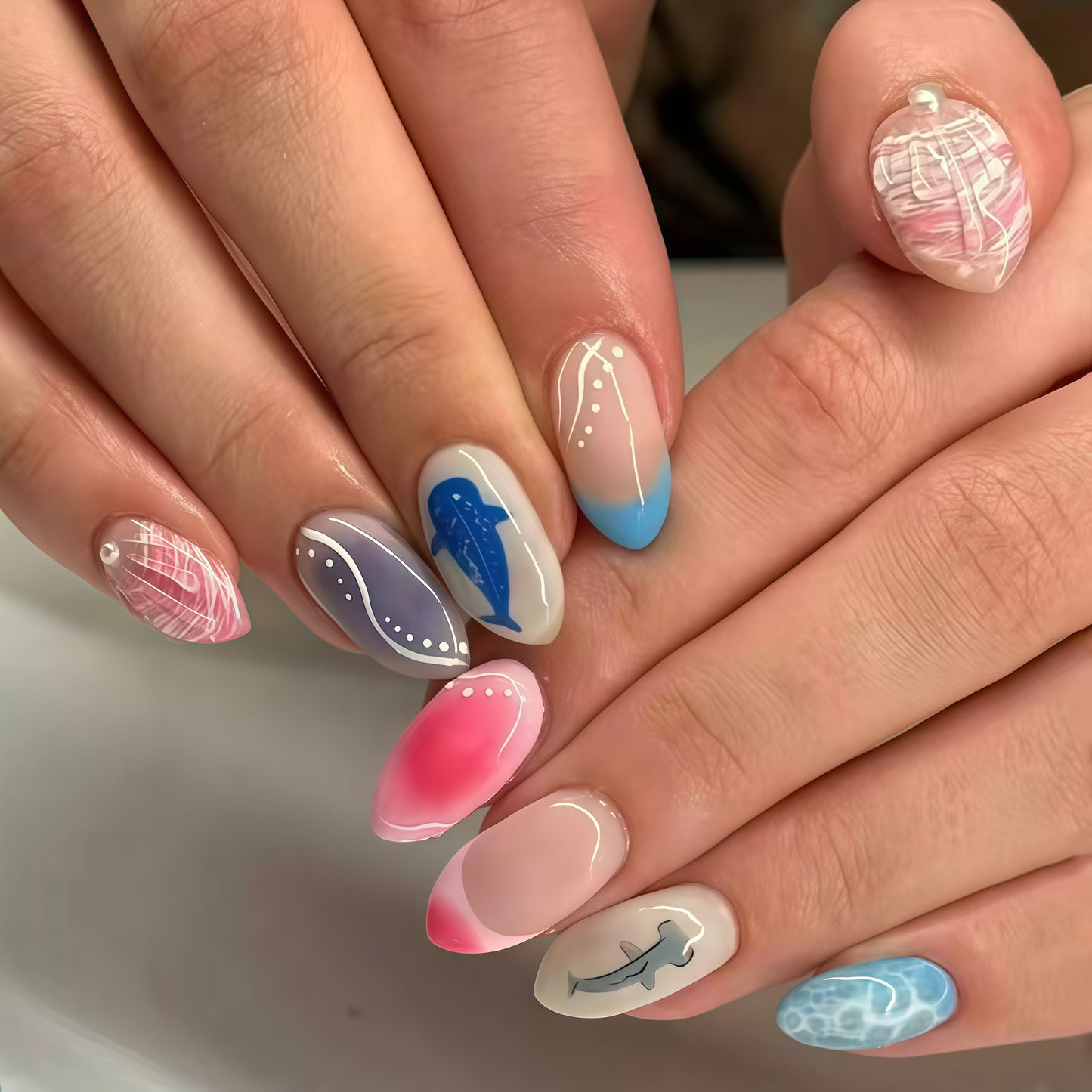Künstlerisches von Meeres inspirationsnägel Design Brehn