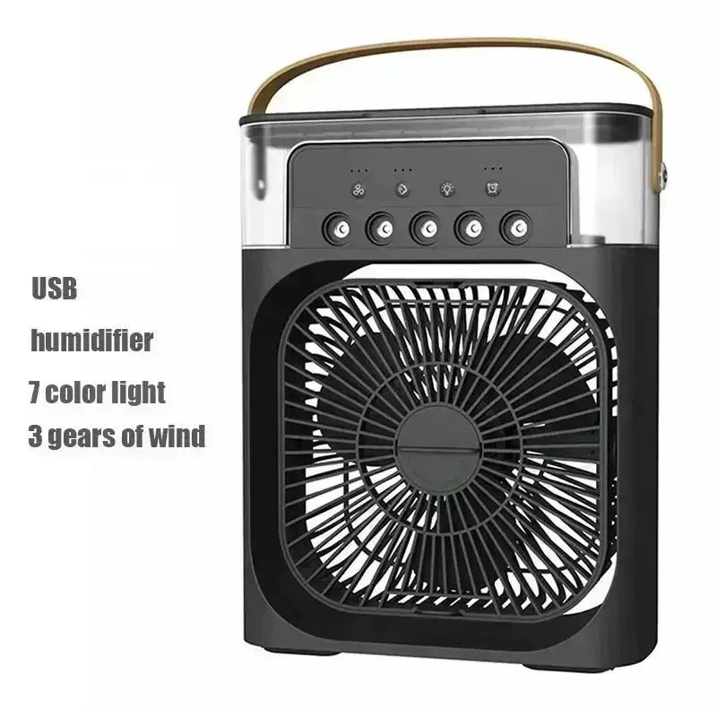 Unisex Einheitsgröße tragbarer USB-Befeuchtungs-Schreibtischventilator mit ambientem LED-Stimmungslicht und mehrstufiger Luftzirkulation Brehn