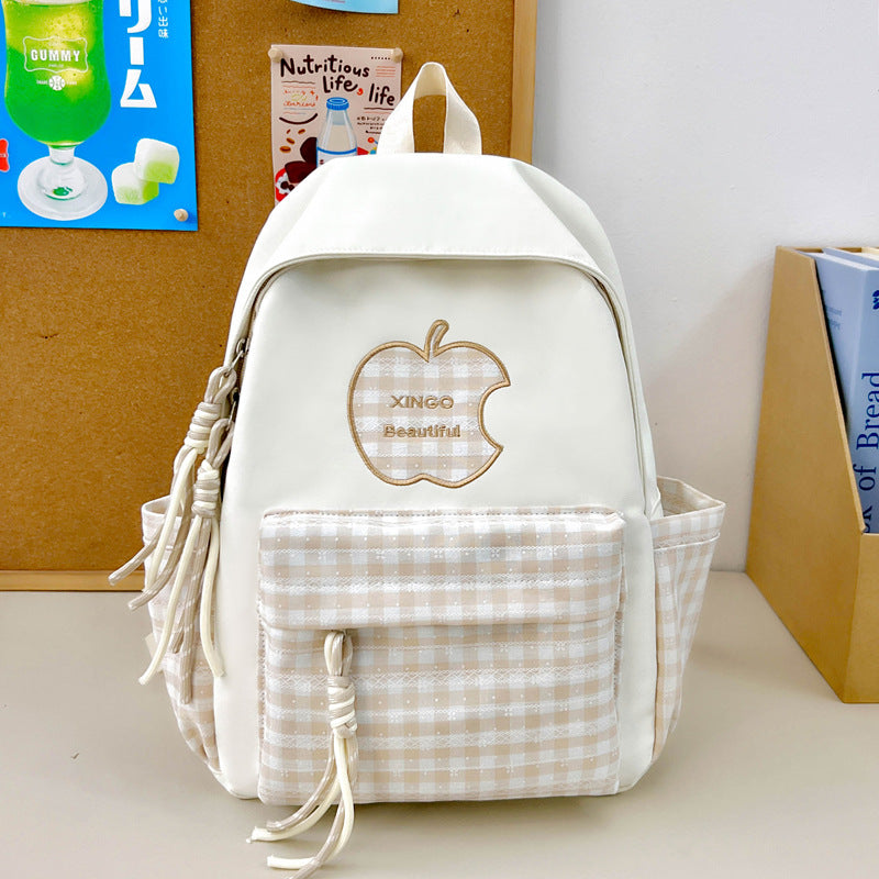 Vintage-Stil Gingham-Muster Rucksack Brehn