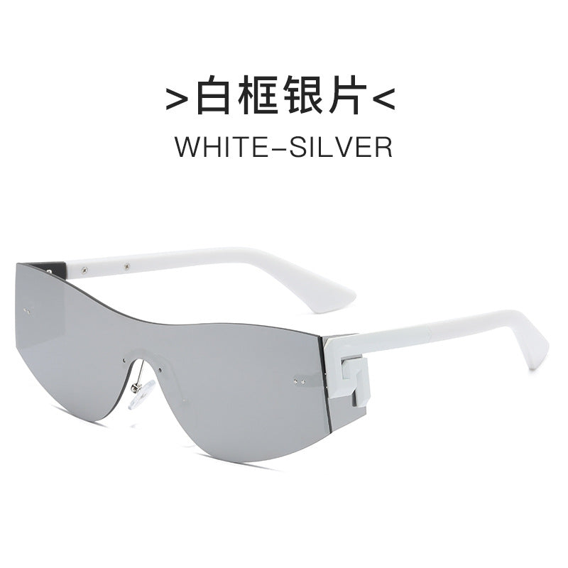 Damen futuristische Oversized-Sonnenbrille mit markantem Design Brehn