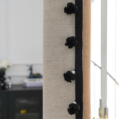 Dekorative Vorhangborte mit Pompons Brehn