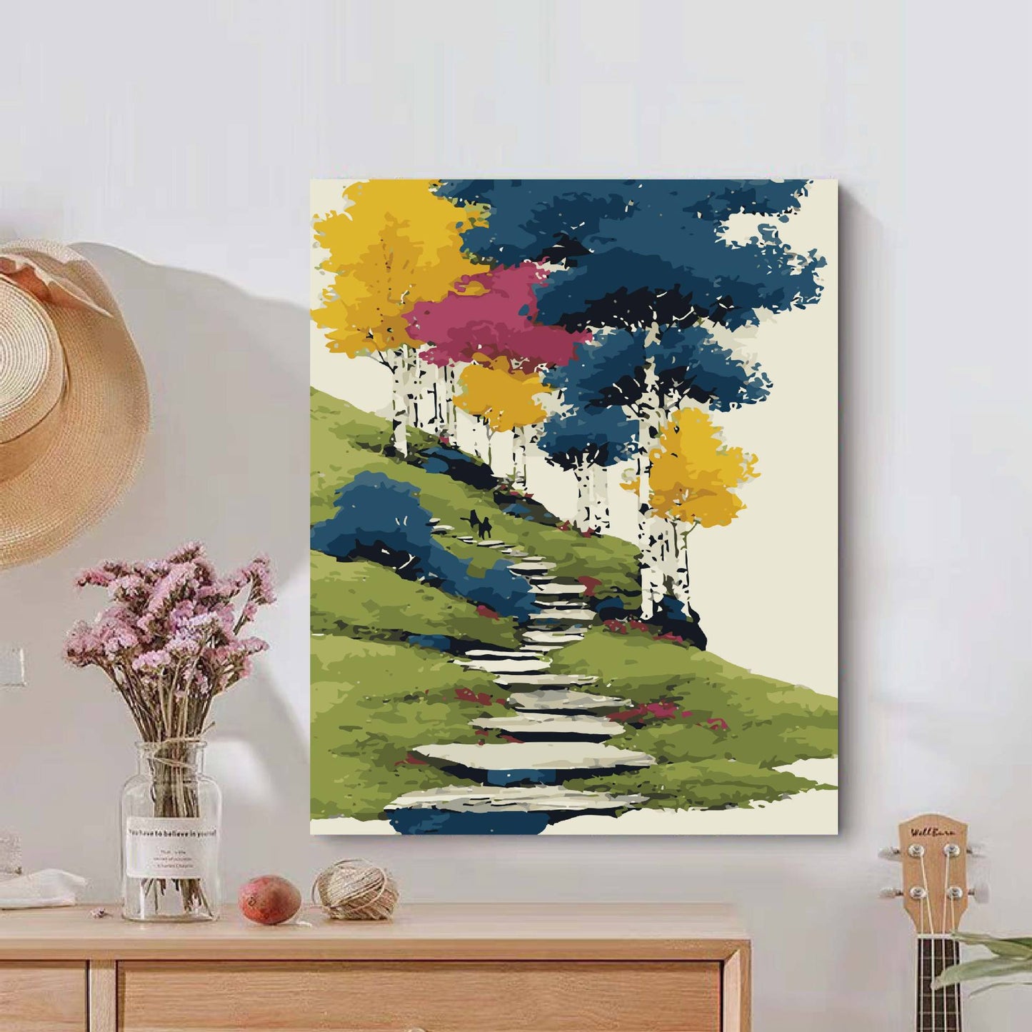 Natur-inspiriertes ruhiges Landschafts-Canvas-Kunstwerk Brehn