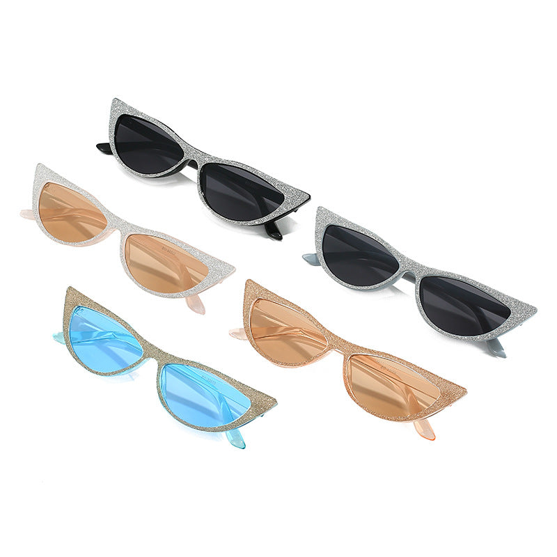 Damen Cat-Eye Sonnenbrille mit glitzerndem Rahmen Brehn