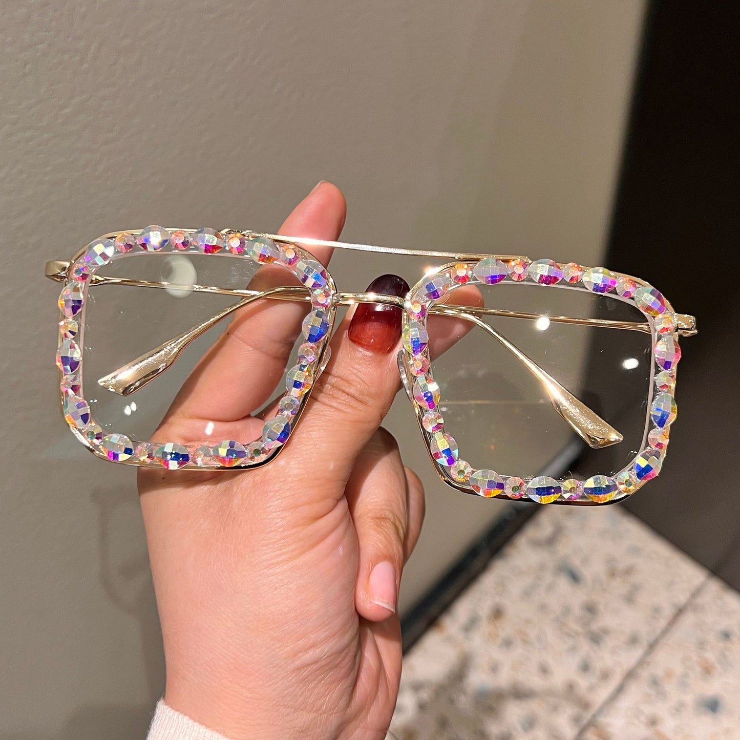 Damen Exklusive Sonnenbrille mit Kristallbesatz Brehn