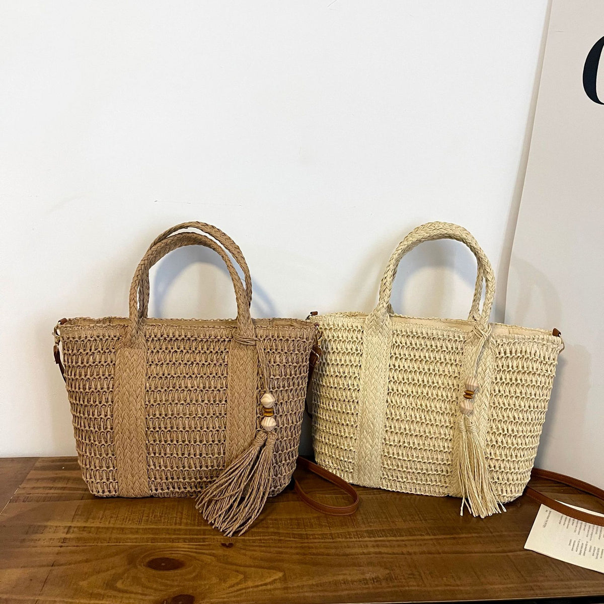 Handgewebte Strohtasche