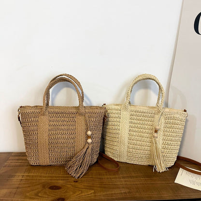 Handgewebte Strohtasche
