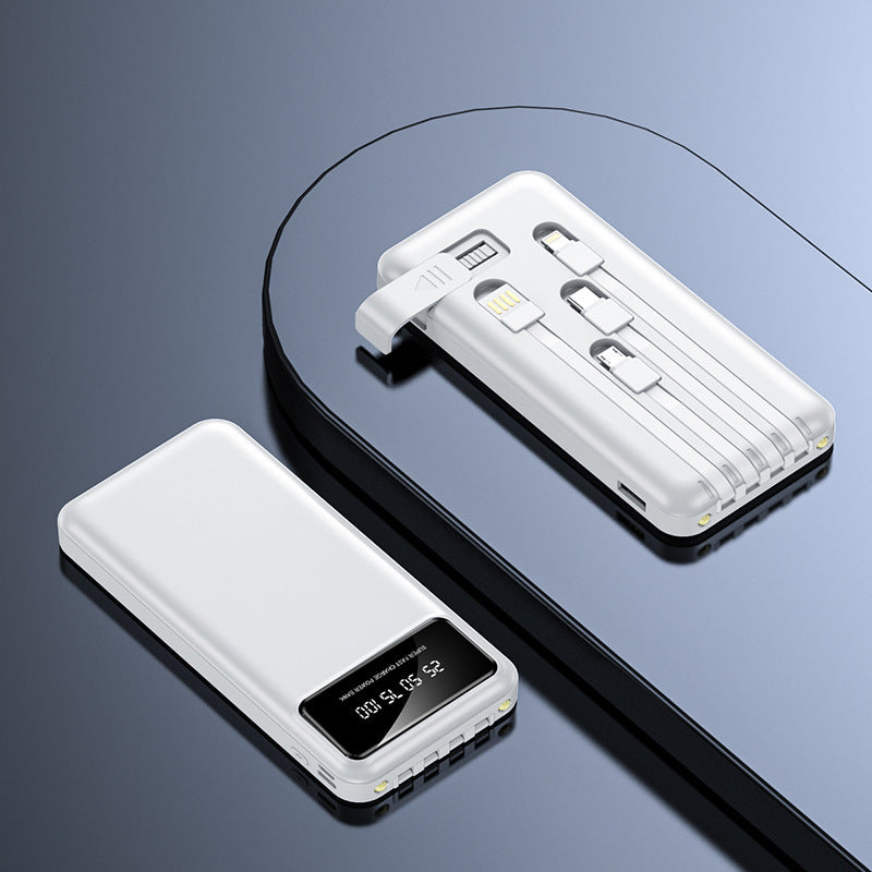 Multifunktionale Powerbank mit integriertem Ladekabel und digitaler Anzeige Brehn