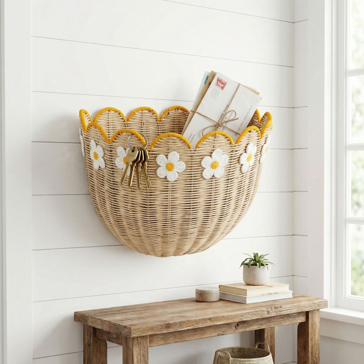 Wandkorb mit Blumenmuster Brehn