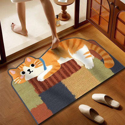 Verspielt Cartoon Katze Teppich