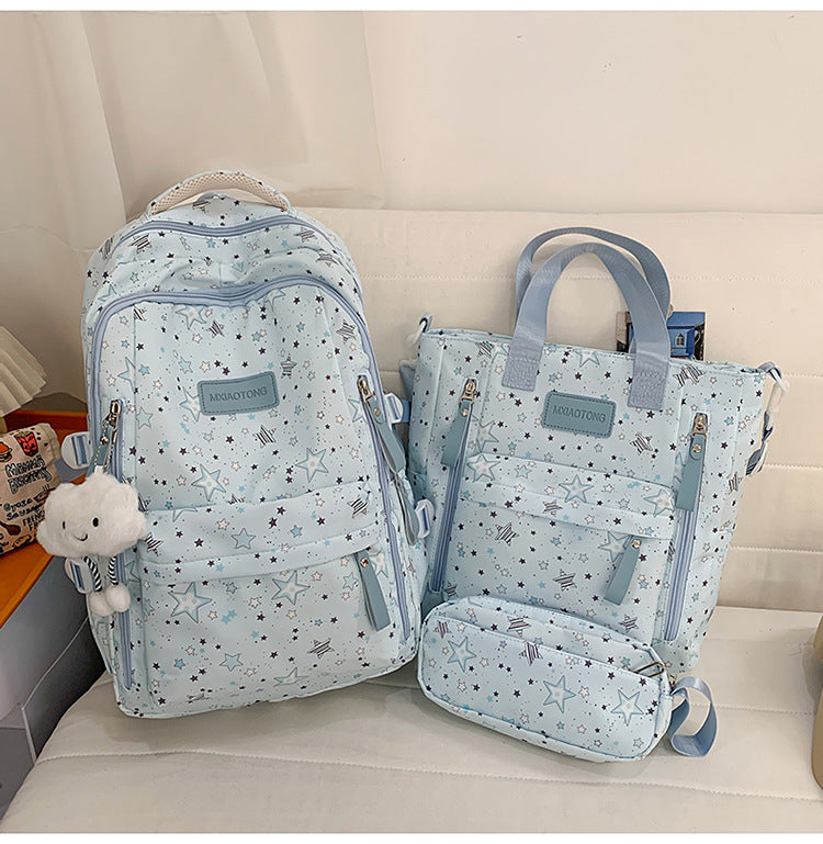 Sternbedruckter Multipurpose Schulrucksack und Tragetaschen-Set Brehn