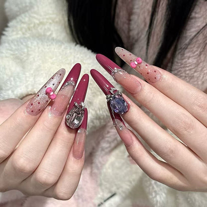 Glamouröse Lange Stiletto Nagel Kunst Extensions