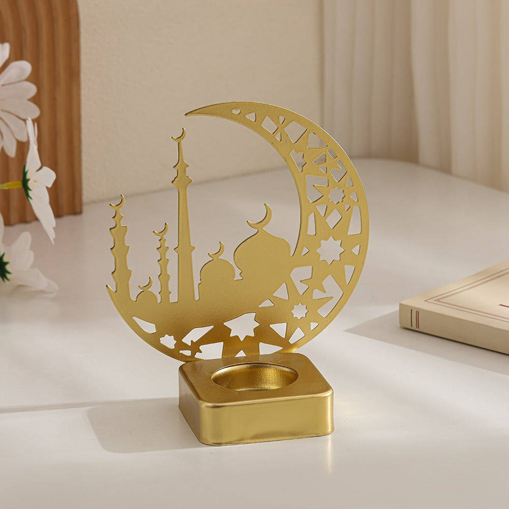 Dekorativer Halbmond Moschee Metall Teelichthalter Brehn