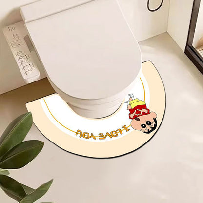 Dekorativer Toilettenteppich im Cartoon-Stil
