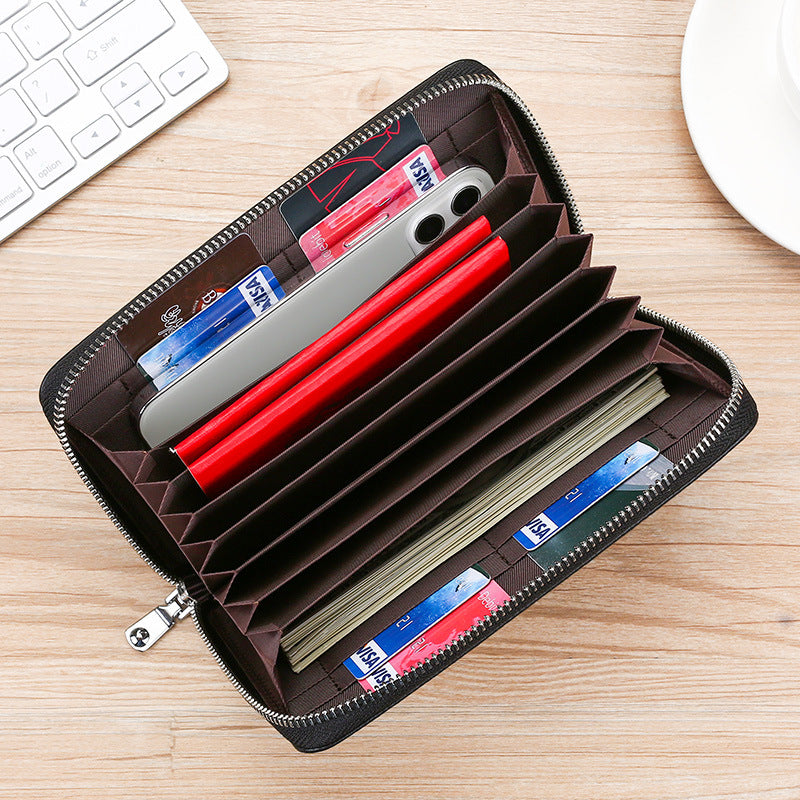 Premium Reißverschluss Leder Organizer