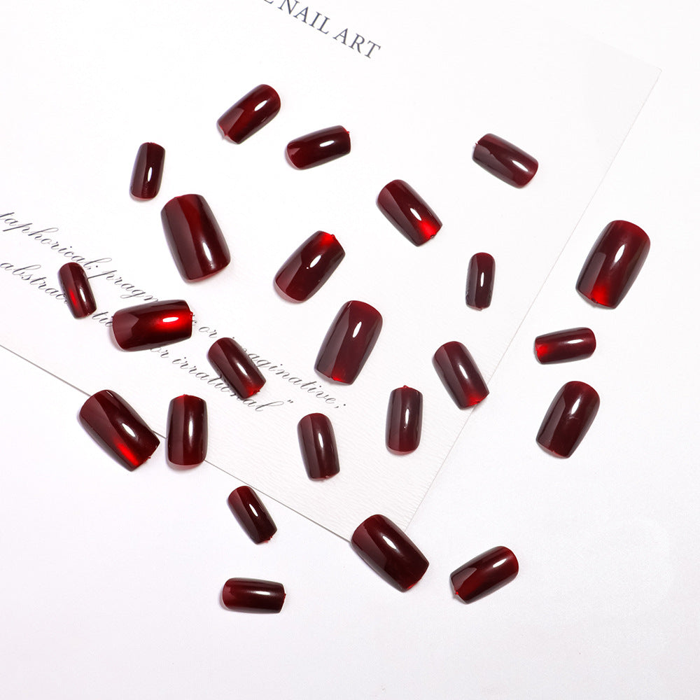 Glänzendes quadratisches Press-On-Nagelset Brehn