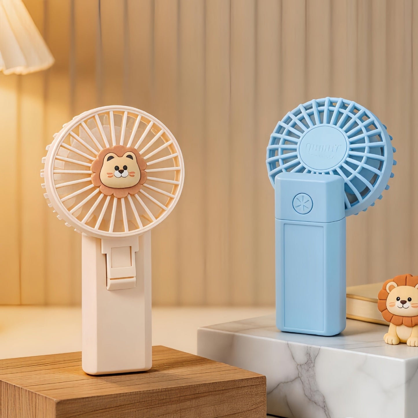 Frauen Tragbarer Mini Handventilator mit Süßem Löwendesign Brehn
