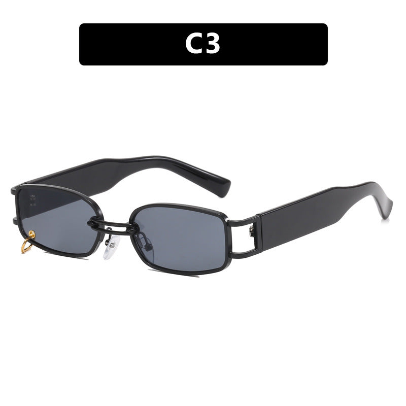 Damen Sonnenbrille im luxuriösen rechteckigen Design mit goldenen Akzenten Brehn