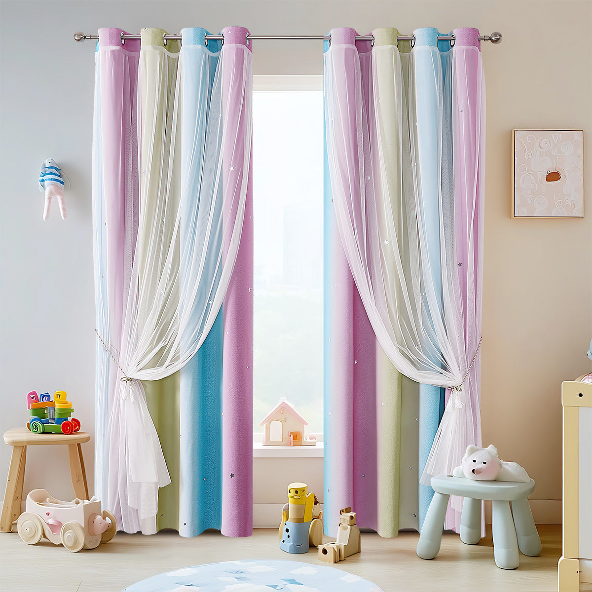 Bunte dekorative transparente Fenster Gardine