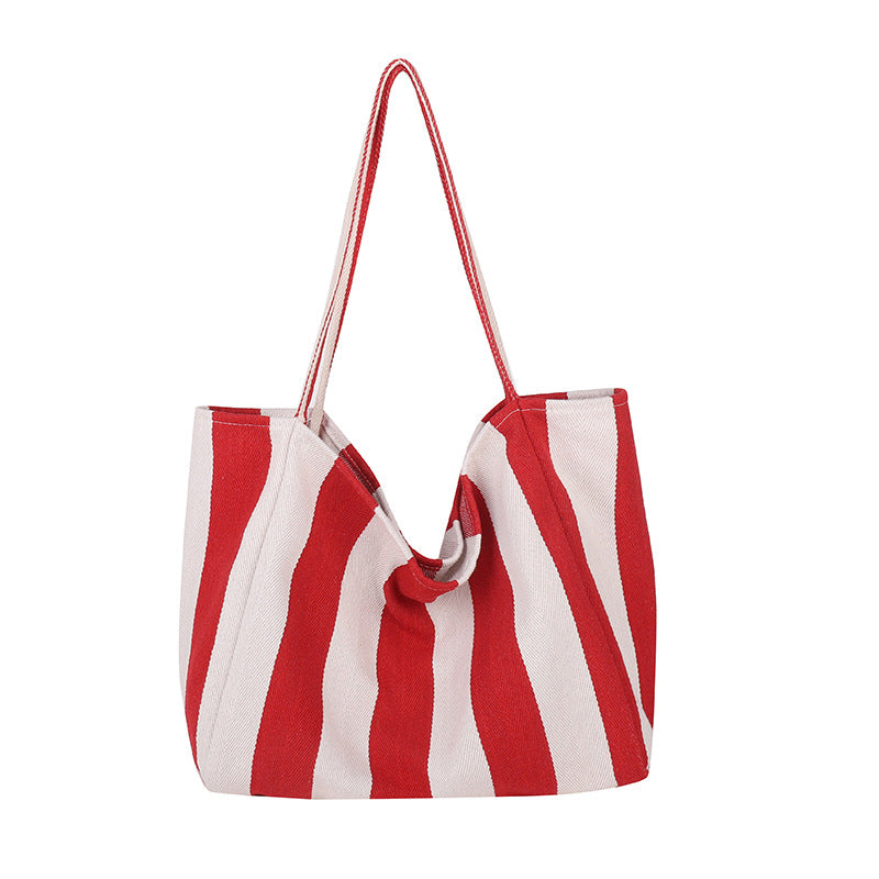 Geräumige gestreifte Strandtasche