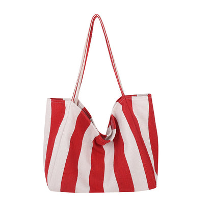 Geräumige gestreifte Strandtasche