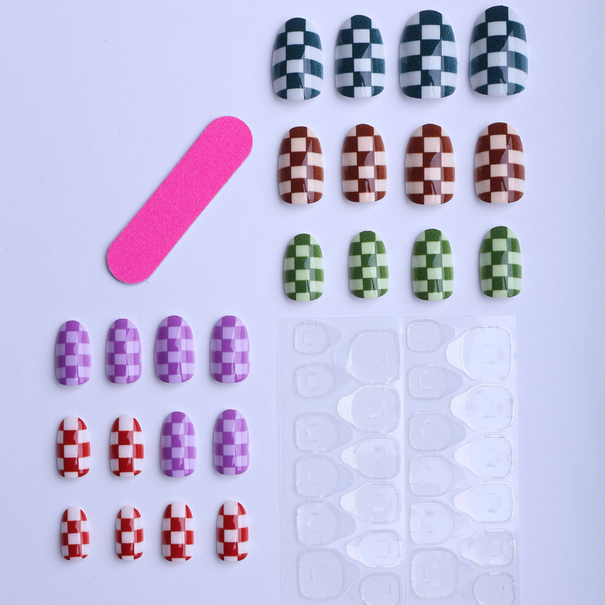 Künstliche Fingernägel Im Modernen Schachbrettdesign Brehn