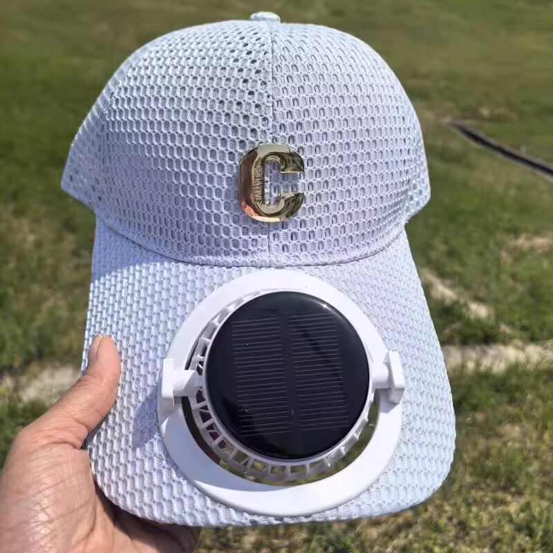 Atmungsaktive Baseballmütze mit wiederaufladbarem Ventilator im Schild und Mesh-Einsatz Brehn