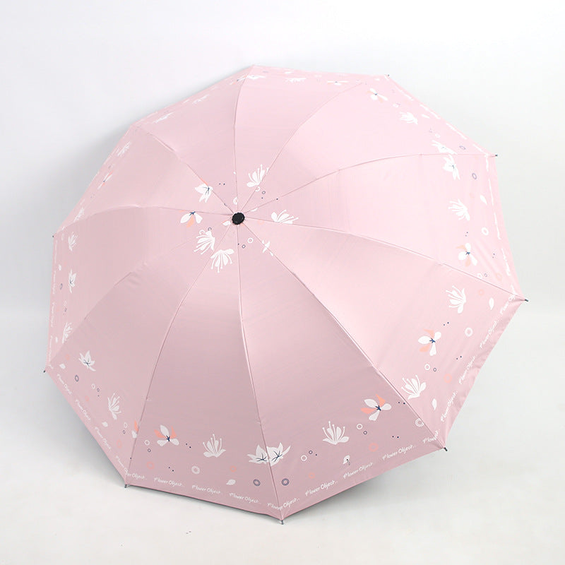Damen eleganter Schirm mit floralem Druckdesign Brehn