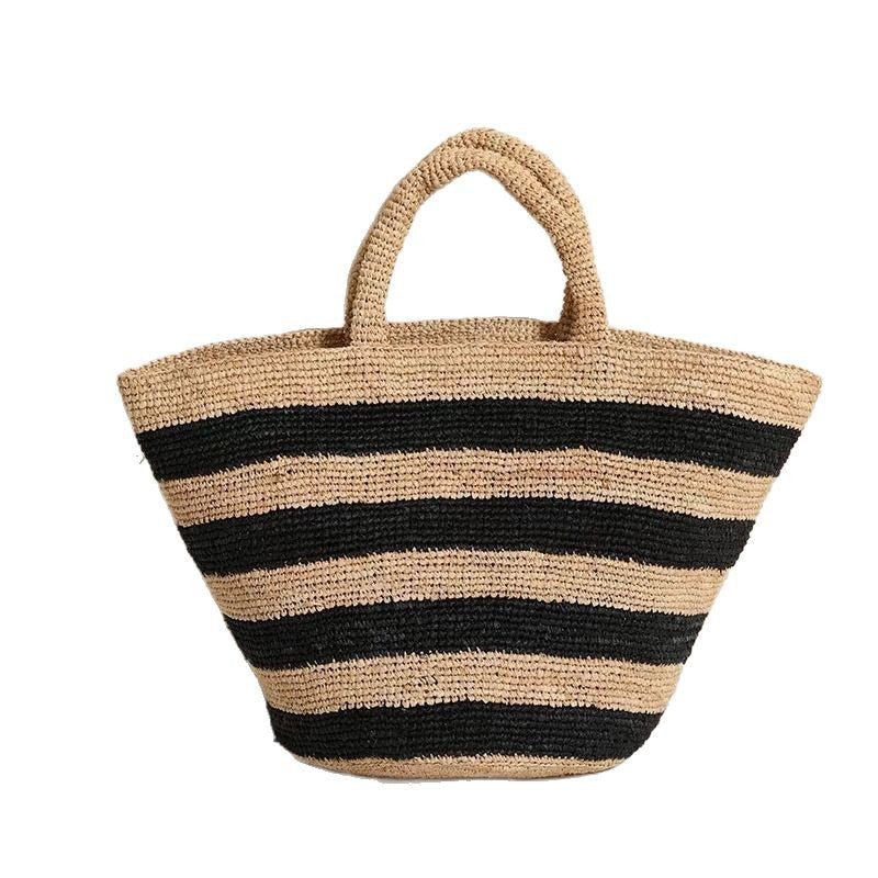 Handgewebte Strandtasche Im Modernen Streifenmuster Brehn