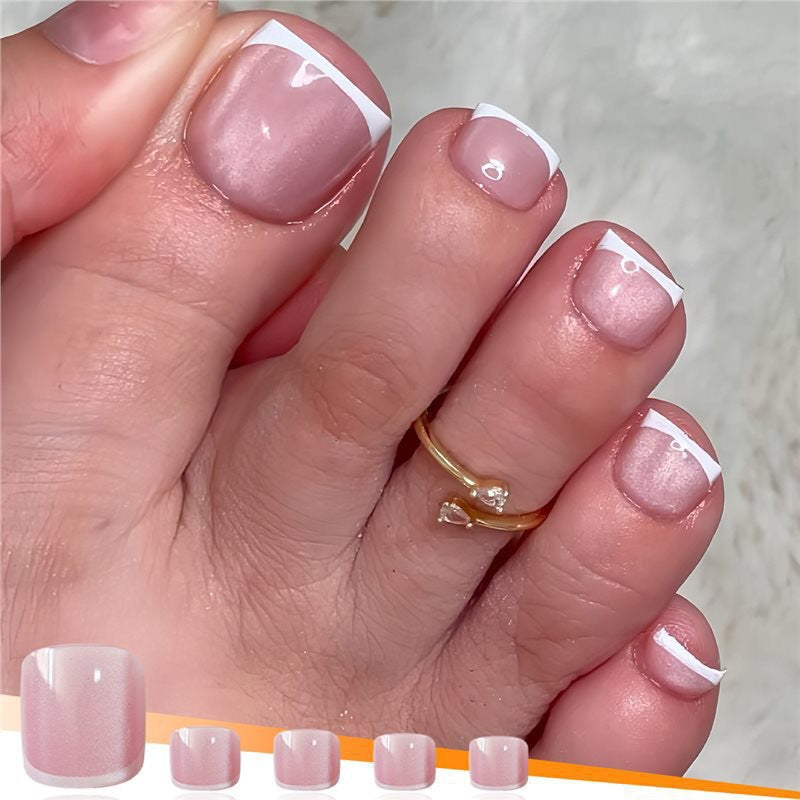 Glänzende Französische Spitzen-Gel-Zehen-Nagel-Verstärkungen Brehn