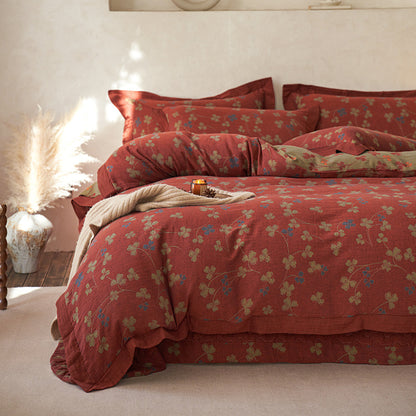 Luxus Wendbare Jacquard Bettbezug Set
