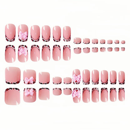 Dekoratives 3D Schleifen Press-On Nagelset Brehn