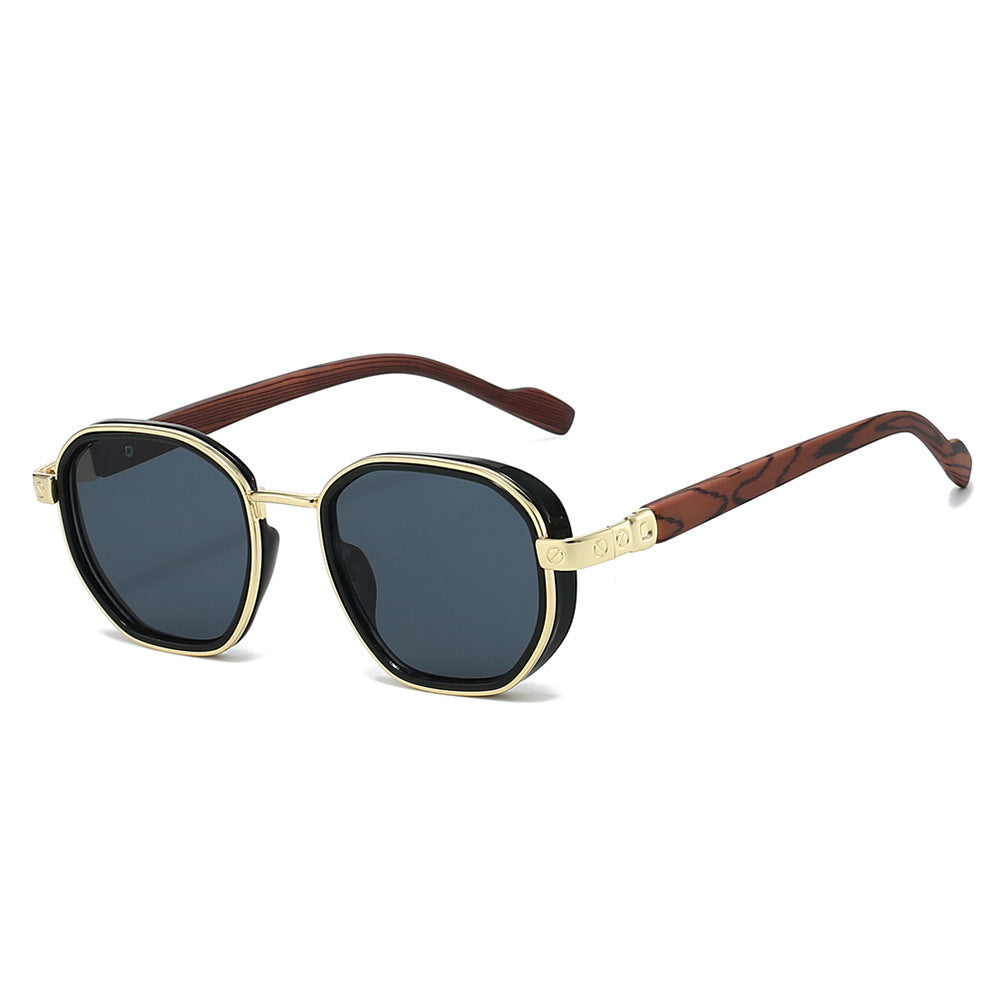 Geometrische rahmenlose Sonnenbrille mit luxuriösen goldenen Akzenten Brehn