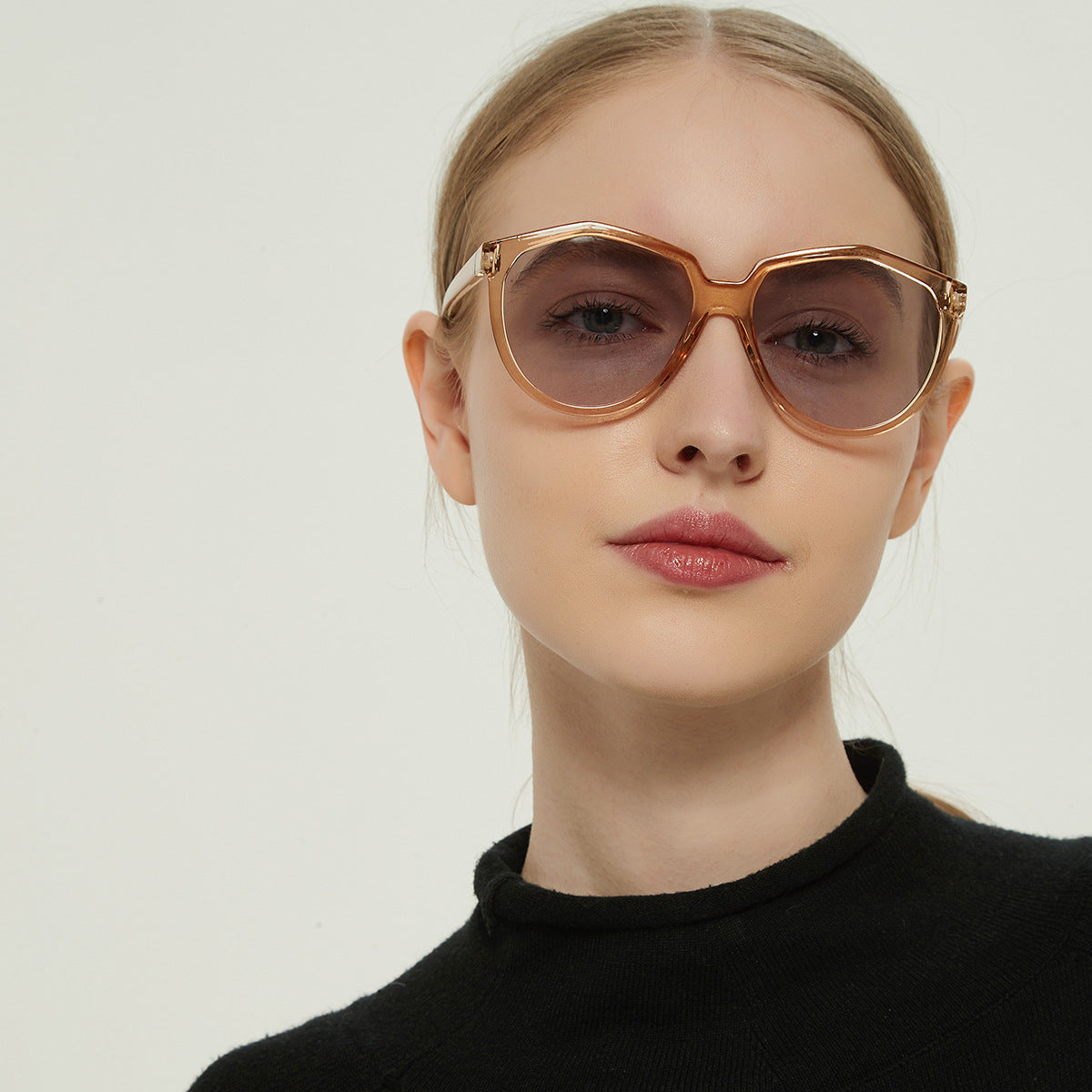 Damen stylische Sonnenbrille mit klarem Rahmen und polarisierten Gläsern Brehn