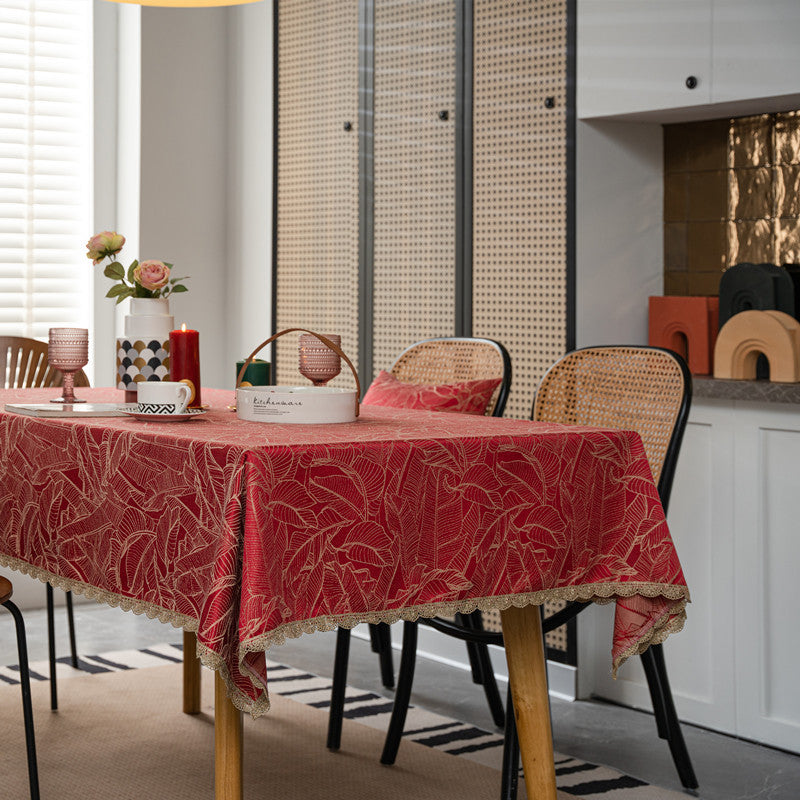Elegante karierte Tischdecke